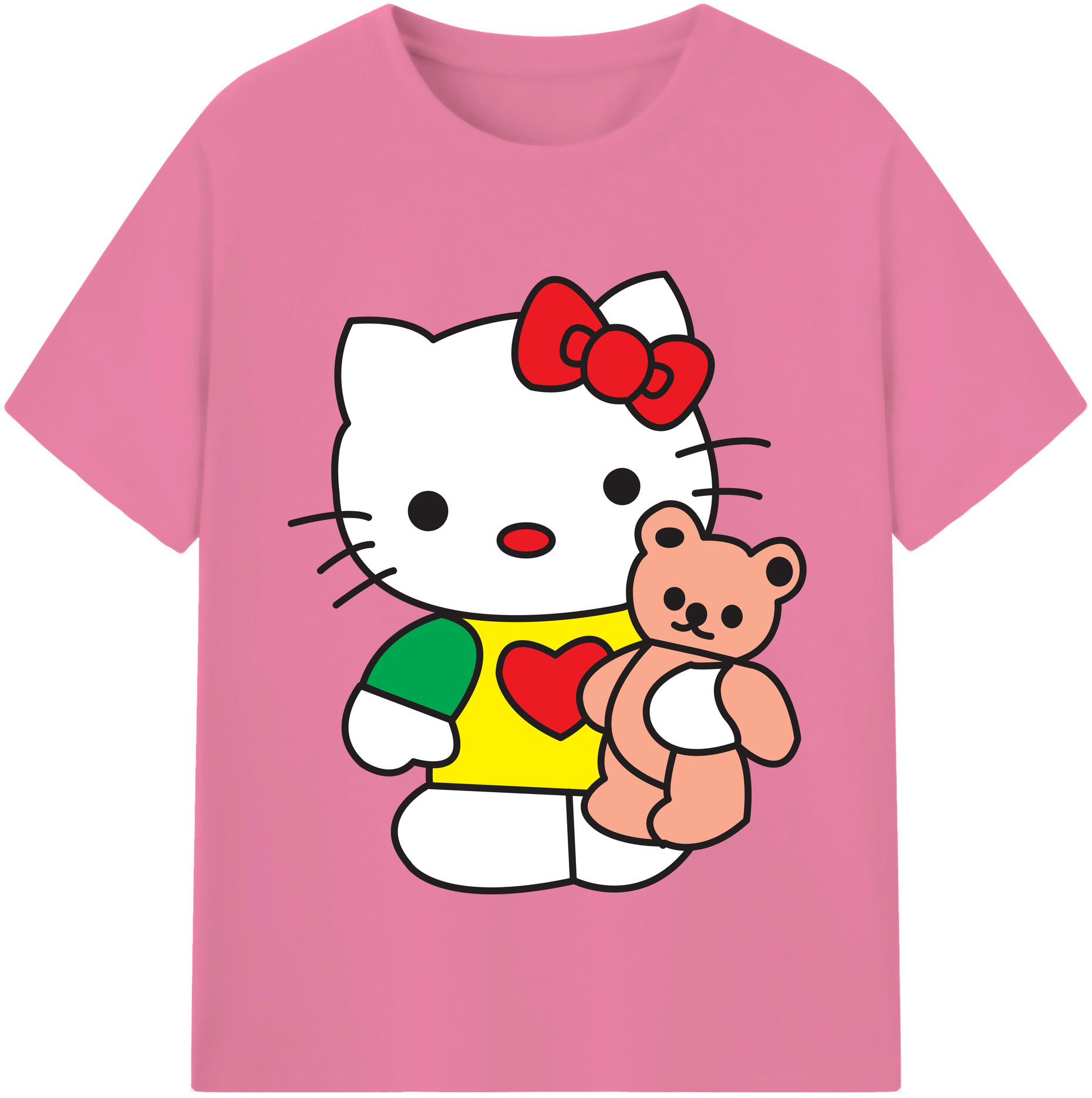 （画像用） Hello Kitty ハローキティ 綿100％半袖Tシャツ（フロントプリント）
